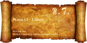 Mussil Tibor névjegykártya